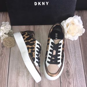 DKNY Leopard Print Leather Sneakers 6.5M